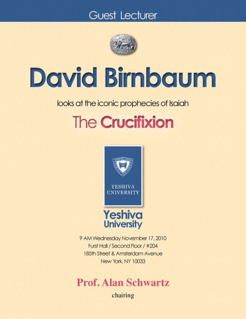 DavidBirnbaumCrucifixionYeshivaUniversity